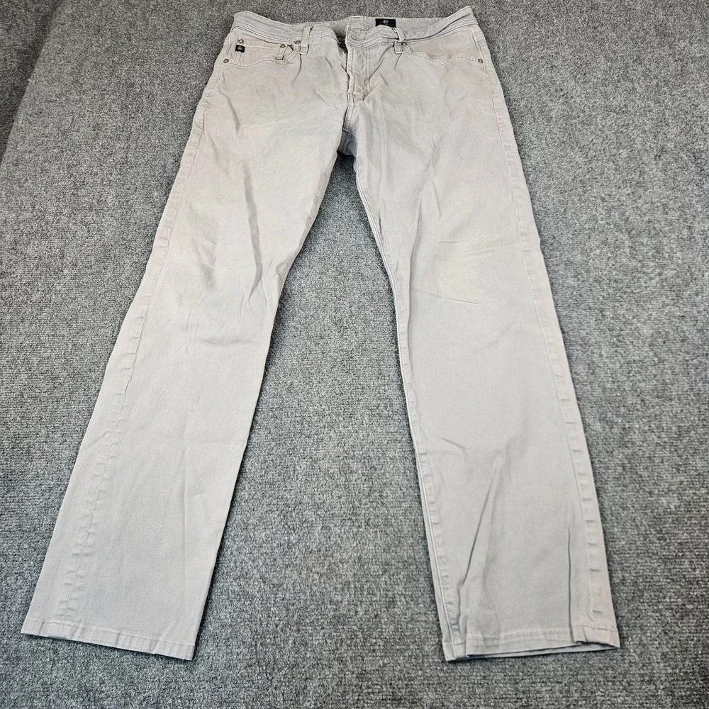 AG Adriano Goldschmied The Graduate Tailored Leg Grey Chino Pants Mens 36x31